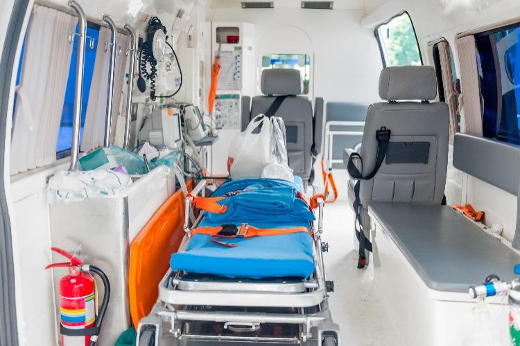 Inside ambulance